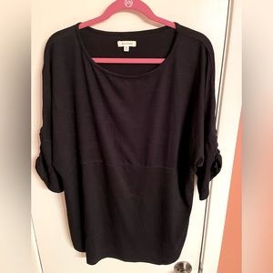 Max Studio top; black XL Drawstring sleeves